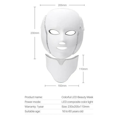 Buy PDT Photon Light LED Face Mask Facial And Neck Skin Beauty Therapy 7 Colors online manufacture