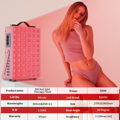 300W 660nm 850nm Red LED Light Panel For Pain Relief / Skin Damage Treatment
