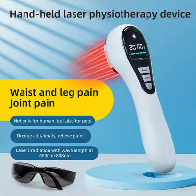 Cold Laser Near Infrared Light Therapy Device for Pain Relief and Skin Smooth White And Gray Physiotherapy Instrument