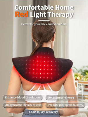 Portable Red Light Therapy Neck Shoulder Wrap – Cordless 660nm & 850nm Infrared Light +Vibration for Upper Body Pain Relief – 660nm/850nm Infrared with Vibration Massage, Wireless Controller for Pain